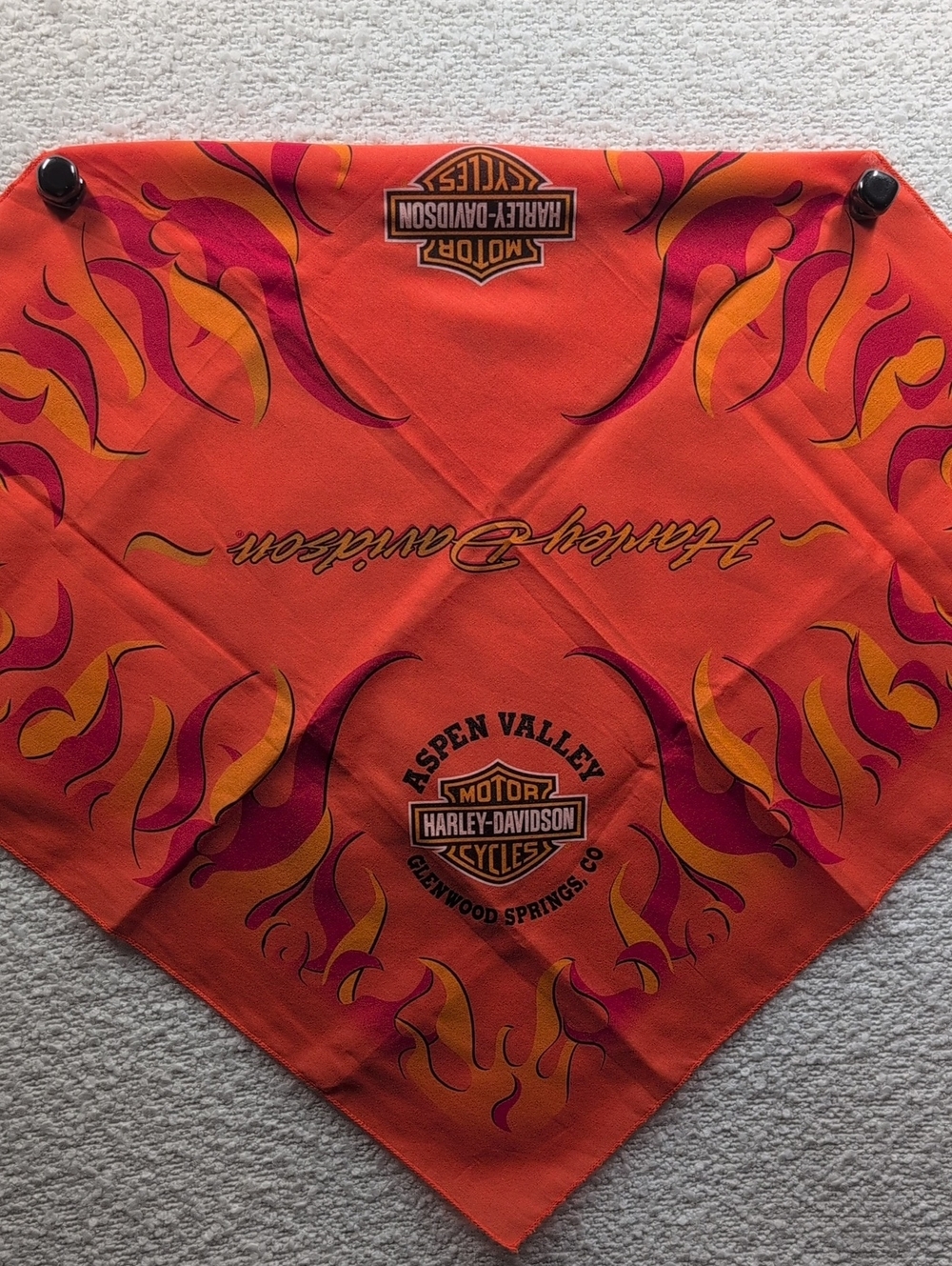 VTG 2000 Harley-Davidson Orange and Yellow Flame Bandana